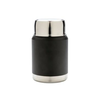 Próżniowy pojemnik na żywność 500 ml Swiss Peak Elite z nadrukiem Twojego logo, materiał: stal nierdzewna, stal, kolor: czarny Próżniowy pojemnik na żywność 500 ml Swiss Peak Elite z nadrukiem Twojego logo, materiał: stal nierdzewna, stal, kolor: czarny