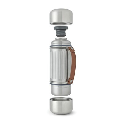 Termos 1000 ml Black+Blum Duo z nadrukiem Twojego logo, materiał: pp, stal nierdzewna, stal, kolor: szary Termos 1000 ml Black+Blum Duo z nadrukiem Twojego logo, materiał: pp, stal nierdzewna, stal, kolor: szary