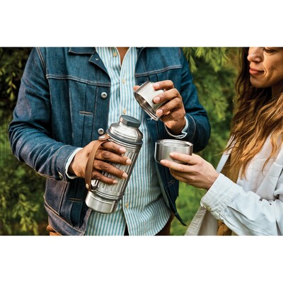 Termos 1000 ml Black+Blum Duo z nadrukiem Twojego logo, materiał: pp, stal nierdzewna, stal, kolor: szary Termos 1000 ml Black+Blum Duo z nadrukiem Twojego logo, materiał: pp, stal nierdzewna, stal, kolor: szary