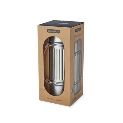 Termos 1000 ml Black+Blum Duo z nadrukiem Twojego logo, materiał: pp, stal nierdzewna, stal, kolor: szary Termos 1000 ml Black+Blum Duo z nadrukiem Twojego logo, materiał: pp, stal nierdzewna, stal, kolor: szary