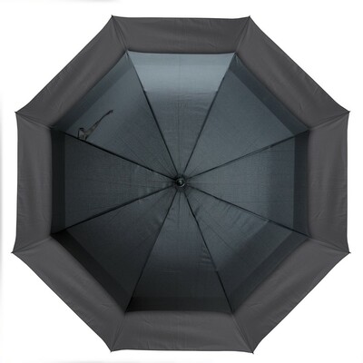 Rozszerzalny parasol 23"/27" Swiss Peak AWARE™ z nadrukiem Twojego logo, materiał: włókno szklane, rpet, kolor: czarny Rozszerzalny parasol 23"/27" Swiss Peak AWARE™ z nadrukiem Twojego logo, materiał: włókno szklane, rpet, kolor: czarny