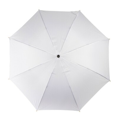 Bambusowy parasol automatyczny 23" AWARE™ RPET z nadrukiem Twojego logo, materiał: metal, rpet, kolor: biały Bambusowy parasol automatyczny 23" AWARE™ RPET z nadrukiem Twojego logo, materiał: metal, rpet, kolor: biały