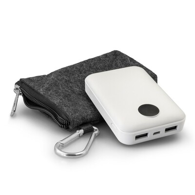 Power bank 10000 mAh Air Gifts | Daniel z nadrukiem Twojego logo, materiał: plastik, filc, kolor: biały Power bank 10000 mAh Air Gifts | Daniel z nadrukiem Twojego logo, materiał: plastik, filc, kolor: biały