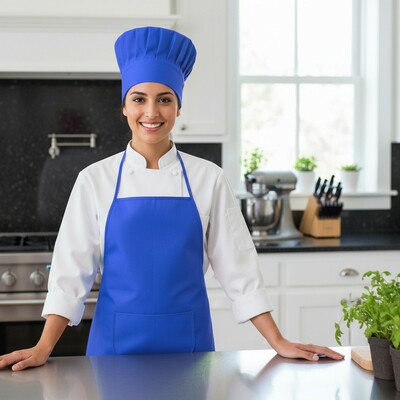 Zestaw małego kucharza, fartuch kuchenny i czapka kucharska, rozmiar dziecięcy | Nedina z nadrukiem Twojego logo, materiał: non-woven, kolor: granatowy Zestaw małego kucharza, fartuch kuchenny i czapka kucharska, rozmiar dziecięcy | Nedina z nadrukiem Twojego logo, materiał: non-woven, kolor: granatowy