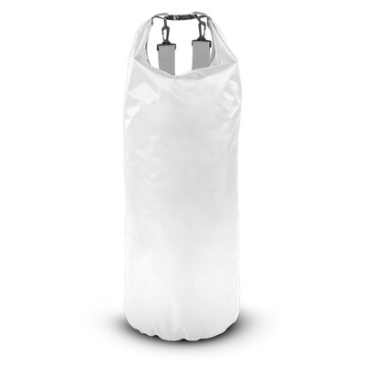 Wodoodporna torba, worek 20 L | Buklor z nadrukiem Twojego logo, materiał: pp, pvc, poliester, ripstop, kolor: biały Wodoodporna torba, worek 20 L | Buklor z nadrukiem Twojego logo, materiał: pp, pvc, poliester, ripstop, kolor: biały