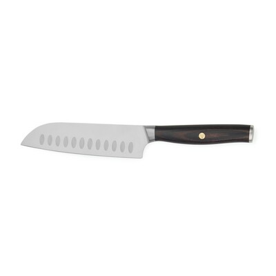 Nóż Santoku VINGA Tara z nadrukiem Twojego logo, materiał: drewno, stal nierdzewna, stal, kolor: czarny Nóż Santoku VINGA Tara z nadrukiem Twojego logo, materiał: drewno, stal nierdzewna, stal, kolor: czarny
