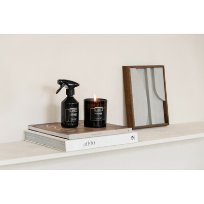 Świeczka zapachowa TREATMENTS z nadrukiem Twojego logo, materiał: guma, karton, drewno, szkło, kolor: czarny Świeczka zapachowa TREATMENTS z nadrukiem Twojego logo, materiał: guma, karton, drewno, szkło, kolor: czarny