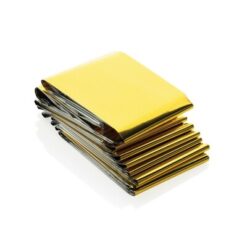 Koc ratunkowy, termoizolacyjny VINGA Solra z nadrukiem Twojego logo, materiał: rpet, kolor: black