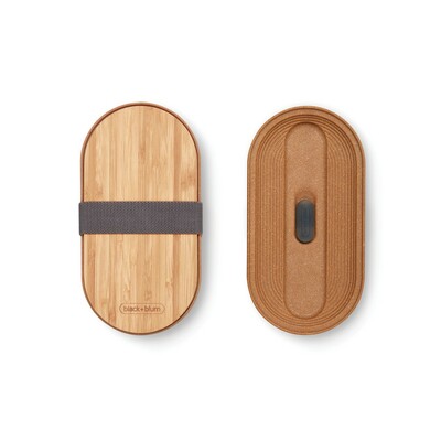 Lunchbox, pudełko śniadaniowe Black+Blum Double Bento z nadrukiem Twojego logo, materiał: bambus, stal nierdzewna, stal, kolor: grey Lunchbox, pudełko śniadaniowe Black+Blum Double Bento z nadrukiem Twojego logo, materiał: bambus, stal nierdzewna, stal, kolor: grey