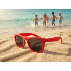 Okulary przeciwsłoneczne, rozmiar dziecięcy | Sia z nadrukiem Twojego logo, materiał: plastik, kolor: czerwony