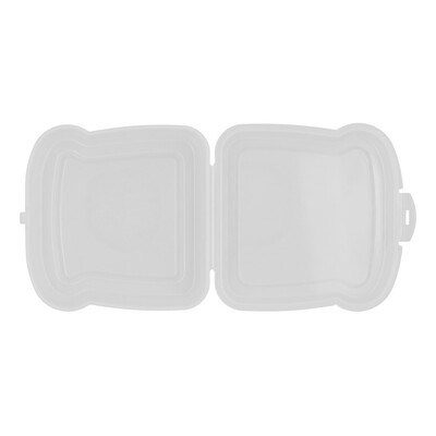 Pudełko śniadaniowe "kanapka" 450 ml | Saffo z nadrukiem Twojego logo, materiał: pp, kolor: biały Pudełko śniadaniowe "kanapka" 450 ml | Saffo z nadrukiem Twojego logo, materiał: pp, kolor: biały