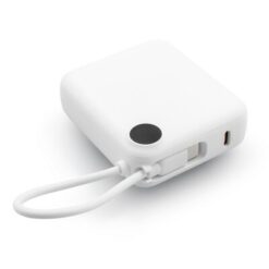 Power bank 10000 mAh | Alula z nadrukiem Twojego logo, materiał: plastik, kolor: biały