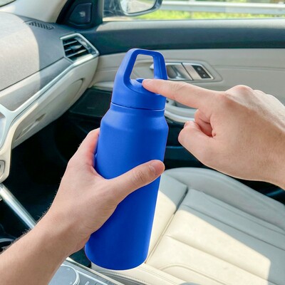 Butelka termiczna 530 ml Air Gifts | Almaide z nadrukiem Twojego logo, materiał: plastik, stal nierdzewna, stal, kolor: niebieski Butelka termiczna 530 ml Air Gifts | Almaide z nadrukiem Twojego logo, materiał: plastik, stal nierdzewna, stal, kolor: niebieski