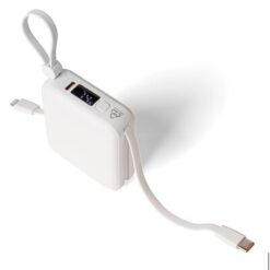 Power bank 10000 mAh z nadrukiem Twojego logo, materiał: pc, tpe, kolor: biały