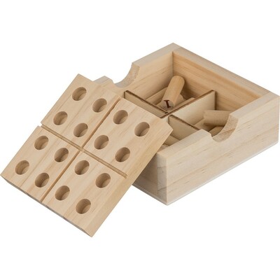Mini zestaw Sudoku, gra z nadrukiem Twojego logo, materiał: drewno, kolor: brązowy Mini zestaw Sudoku, gra z nadrukiem Twojego logo, materiał: drewno, kolor: brązowy