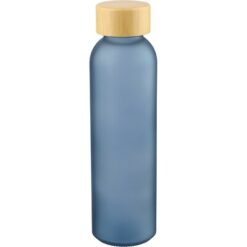 Szklana butelka 500 ml z nadrukiem Twojego logo, materiał: bambus, pp, szkło, kolor: granatowy