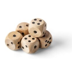 Zestaw do gry w kości z nadrukiem Twojego logo, materiał: drewno, kolor: brązowy