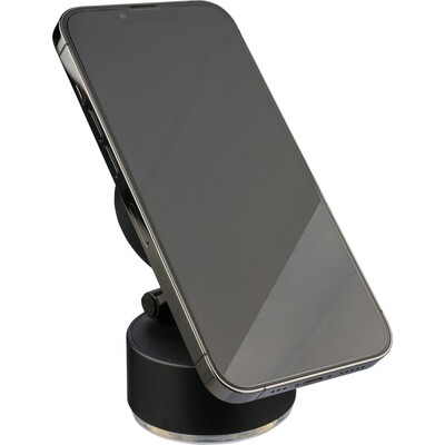 Stojak na telefon z nadrukiem Twojego logo, materiał: plastik, kolor: czarny Stojak na telefon z nadrukiem Twojego logo, materiał: plastik, kolor: czarny