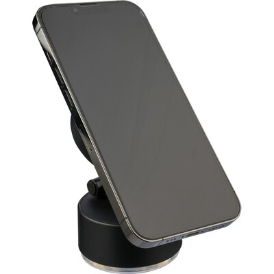 Stojak na telefon z nadrukiem Twojego logo, materiał: plastik, kolor: czarny Stojak na telefon z nadrukiem Twojego logo, materiał: plastik, kolor: czarny