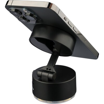 Stojak na telefon z nadrukiem Twojego logo, materiał: plastik, kolor: czarny Stojak na telefon z nadrukiem Twojego logo, materiał: plastik, kolor: czarny