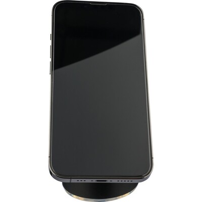 Stojak na telefon z nadrukiem Twojego logo, materiał: plastik, kolor: czarny Stojak na telefon z nadrukiem Twojego logo, materiał: plastik, kolor: czarny