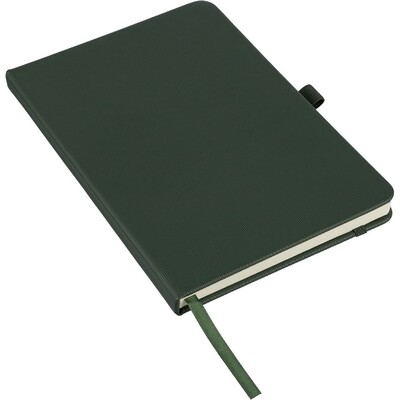Notatnik ok. A5 z nadrukiem Twojego logo, materiał: papier, poliester, rpet, kolor: zielony Notatnik ok. A5 z nadrukiem Twojego logo, materiał: papier, poliester, rpet, kolor: zielony