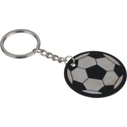 Okrągły brelok do kluczy "piłka nożna" z nadrukiem Twojego logo, materiał: metal, kolor: czarny