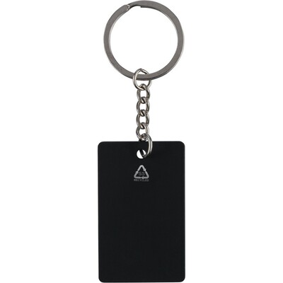 Prostokątny brelok do kluczy z nadrukiem Twojego logo, materiał: metal, kolor: czarny Prostokątny brelok do kluczy z nadrukiem Twojego logo, materiał: metal, kolor: czarny