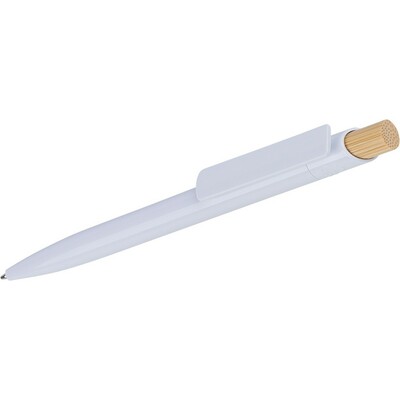 Długopis z nadrukiem Twojego logo, materiał: metal, plastik, bambus, kolor: biały Długopis z nadrukiem Twojego logo, materiał: metal, plastik, bambus, kolor: biały