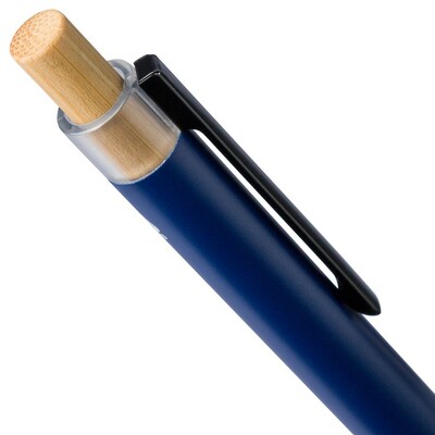 Zestaw piśmienniczy, długopis i pióro kulkowe z nadrukiem Twojego logo, materiał: metal, aluminium, bambus, rpet, kolor: niebieski Zestaw piśmienniczy, długopis i pióro kulkowe z nadrukiem Twojego logo, materiał: metal, aluminium, bambus, rpet, kolor: niebieski