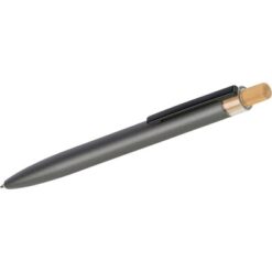 Zestaw piśmienniczy, długopis i pióro kulkowe z nadrukiem Twojego logo, materiał: metal, aluminium, bambus, rpet, kolor: szary