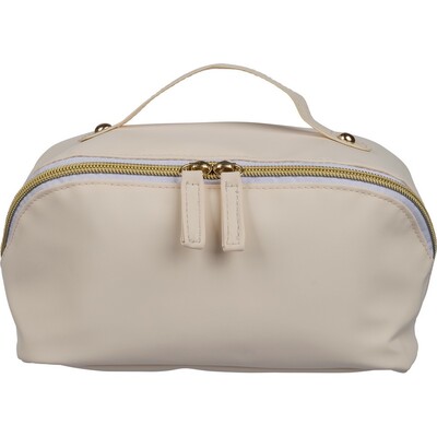 Kosmetyczka z nadrukiem Twojego logo, materiał: pu, poliester, kolor: beżowy Kosmetyczka z nadrukiem Twojego logo, materiał: pu, poliester, kolor: beżowy