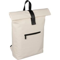 Zwijany plecak z nadrukiem Twojego logo, materiał: pu, poliester, kolor: beżowy