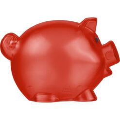 Skarbonka "świnka" z nadrukiem Twojego logo, materiał: plastik, kolor: czerwony
