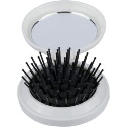 Szczotka do włosów, lusterko z nadrukiem Twojego logo, materiał: plastik, kolor: biały