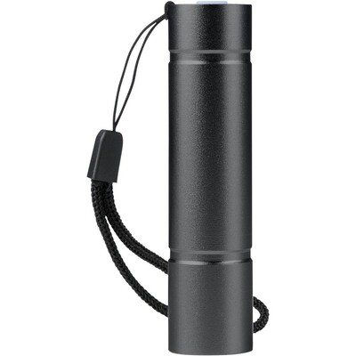 Latarka COB z nadrukiem Twojego logo, materiał: aluminium, poliester, kolor: czarny Latarka COB z nadrukiem Twojego logo, materiał: aluminium, poliester, kolor: czarny