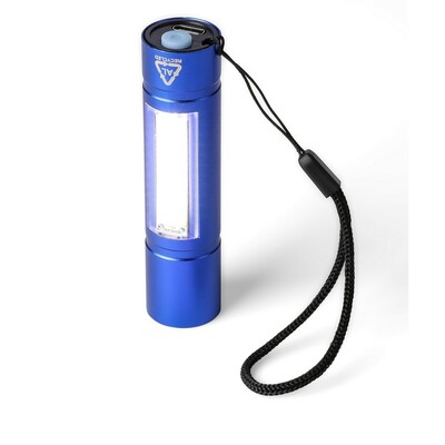 Latarka COB z nadrukiem Twojego logo, materiał: aluminium, poliester, kolor: granatowy Latarka COB z nadrukiem Twojego logo, materiał: aluminium, poliester, kolor: granatowy