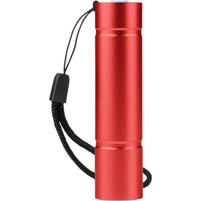 Latarka COB z nadrukiem Twojego logo, materiał: aluminium, poliester, kolor: czerwony Latarka COB z nadrukiem Twojego logo, materiał: aluminium, poliester, kolor: czerwony