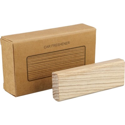 Odświeżacz do samochodu z nadrukiem Twojego logo, materiał: drewno, kolor: brązowy Odświeżacz do samochodu z nadrukiem Twojego logo, materiał: drewno, kolor: brązowy