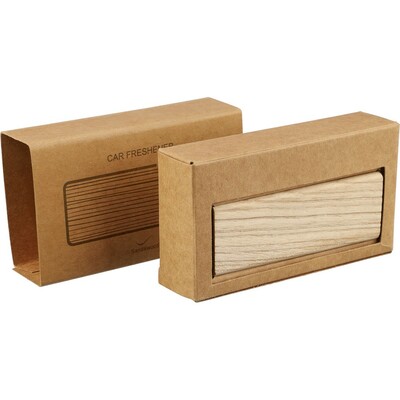 Odświeżacz do samochodu z nadrukiem Twojego logo, materiał: drewno, kolor: brązowy Odświeżacz do samochodu z nadrukiem Twojego logo, materiał: drewno, kolor: brązowy