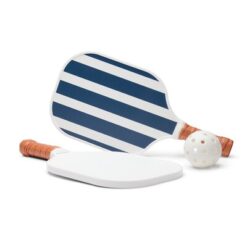 Zestaw do gry Pickleball VINGA Lagoa z nadrukiem Twojego logo, materiał: pu, drewno, kolor: navy, white