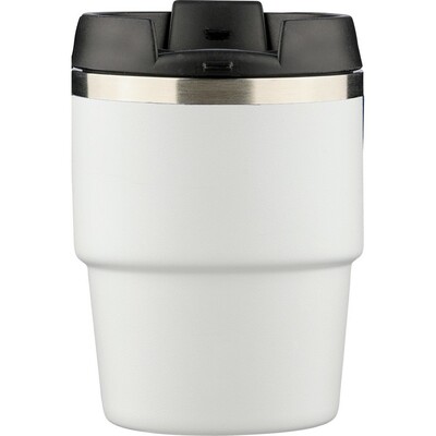 Kubek termiczny 175 ml z nadrukiem Twojego logo, materiał: metal, pp, silikon, ceramika, kolor: biały Kubek termiczny 175 ml z nadrukiem Twojego logo, materiał: metal, pp, silikon, ceramika, kolor: biały