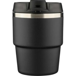 Kubek termiczny 175 ml z nadrukiem Twojego logo, materiał: metal, pp, silikon, ceramika, kolor: czarny