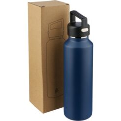 Butelka termiczna 600 ml z nadrukiem Twojego logo, materiał: metal, pp, silikon, kolor: niebieski