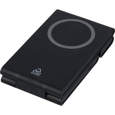 Magnetyczna ładowarka bezprzewodowa 3 w 1, 15W z nadrukiem Twojego logo, materiał: plastik, kolor: czarny Magnetyczna ładowarka bezprzewodowa 3 w 1, 15W z nadrukiem Twojego logo, materiał: plastik, kolor: czarny