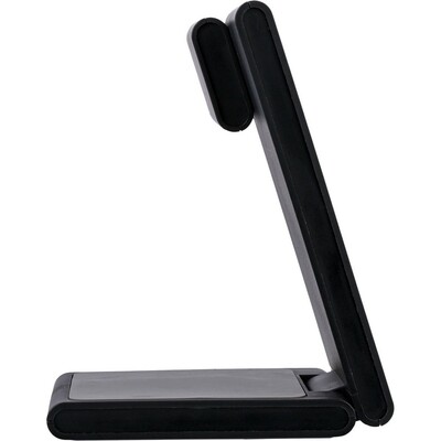 Magnetyczna ładowarka bezprzewodowa 3 w 1, 15W z nadrukiem Twojego logo, materiał: plastik, kolor: czarny Magnetyczna ładowarka bezprzewodowa 3 w 1, 15W z nadrukiem Twojego logo, materiał: plastik, kolor: czarny