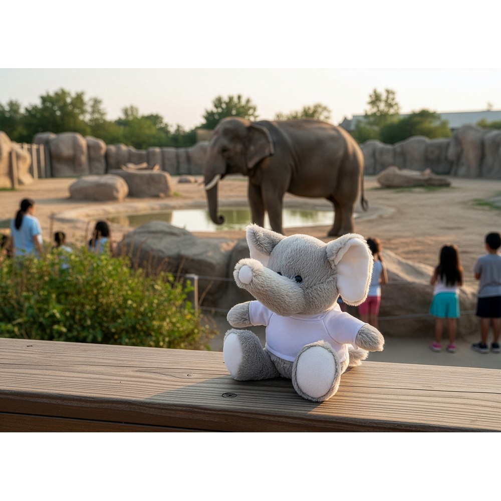 Pluszowy słoń | Samson z nadrukiem Twojego logo, materiał: poliester, plusz, kolor: szary Pluszowy słoń | Samson z nadrukiem Twojego logo, materiał: poliester, plusz, kolor: szary