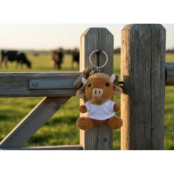 Pluszowy żubr, brelok | Vincent z nadrukiem Twojego logo, materiał: poliester, plusz, kolor: brązowy