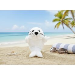 Pluszowa foka | Zeal z nadrukiem Twojego logo, materiał: plusz, kolor: biały