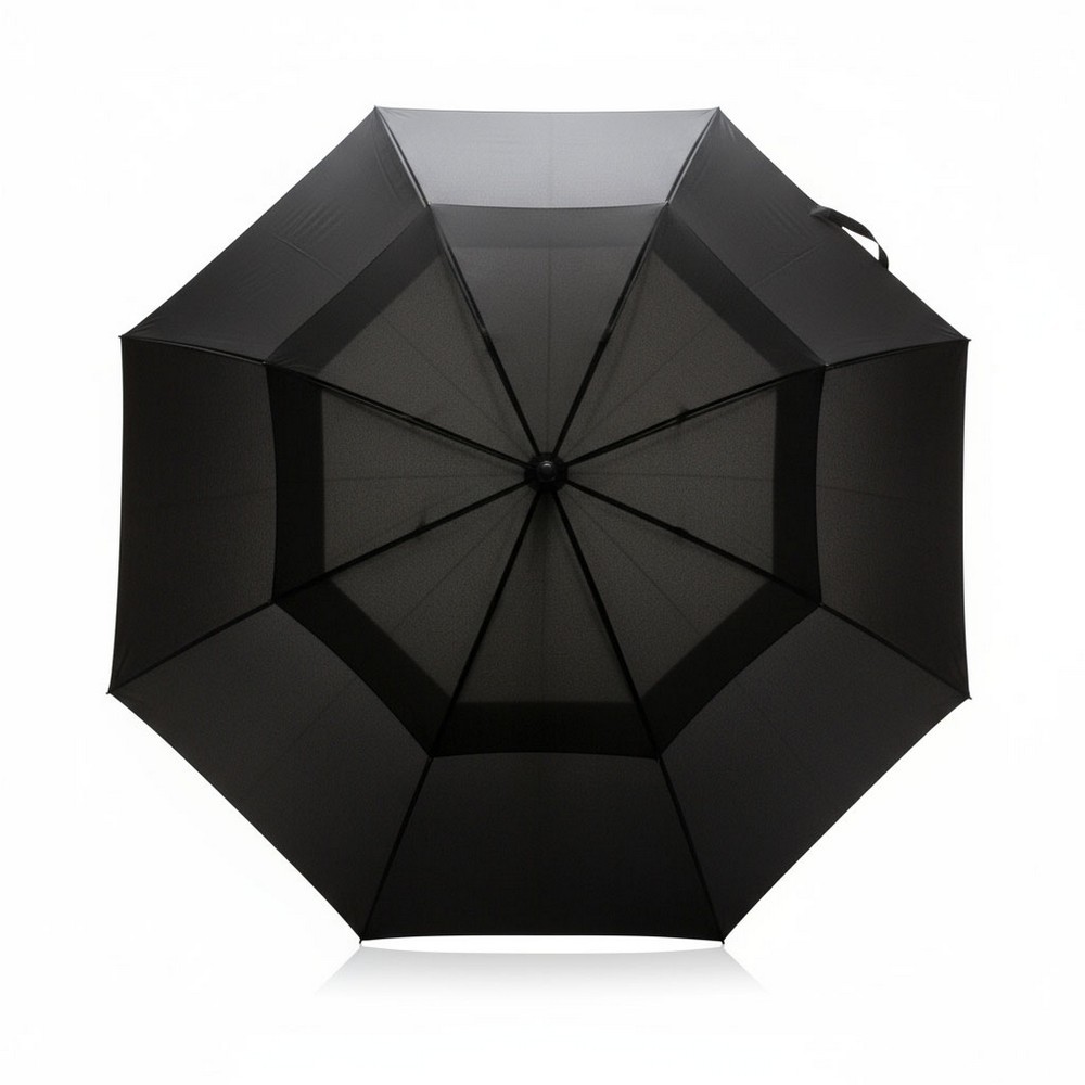 Parasol sztormowy 30" Swiss Peak Tornado AWARE™ z nadrukiem Twojego logo, materiał: rpet, stal, kolor: czarny Parasol sztormowy 30" Swiss Peak Tornado AWARE™ z nadrukiem Twojego logo, materiał: rpet, stal, kolor: czarny